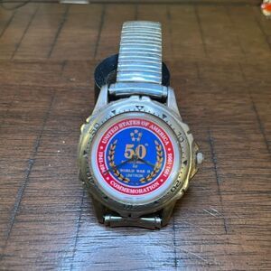 Vintage‎ WWII 50th Anniversary Commemorative Watch USA Unitron Works